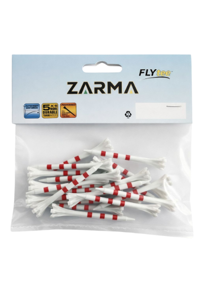Champ Zarma FLYtee MyHite 2¾-inch Golf Tees – Red Stripe (30 Pack)
