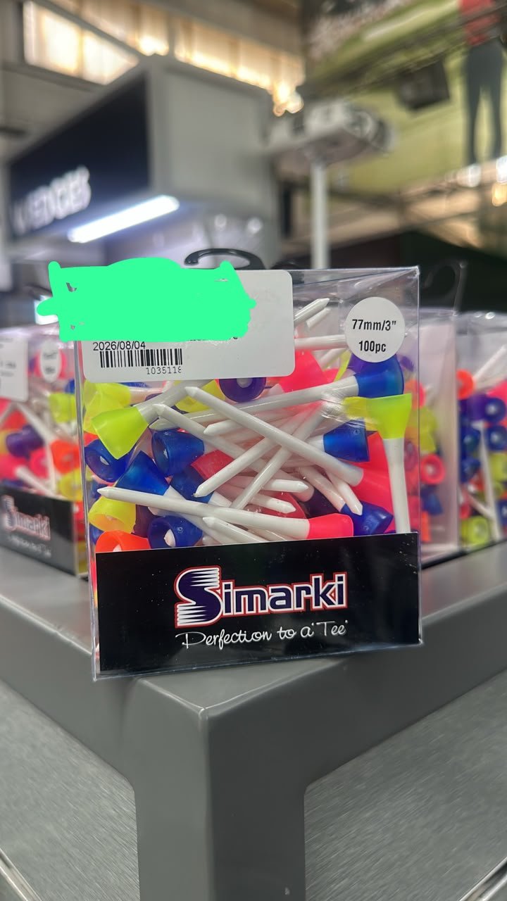 Simarki 77 mm Clear Golf Tees – Mixed Colours (100 Pack)